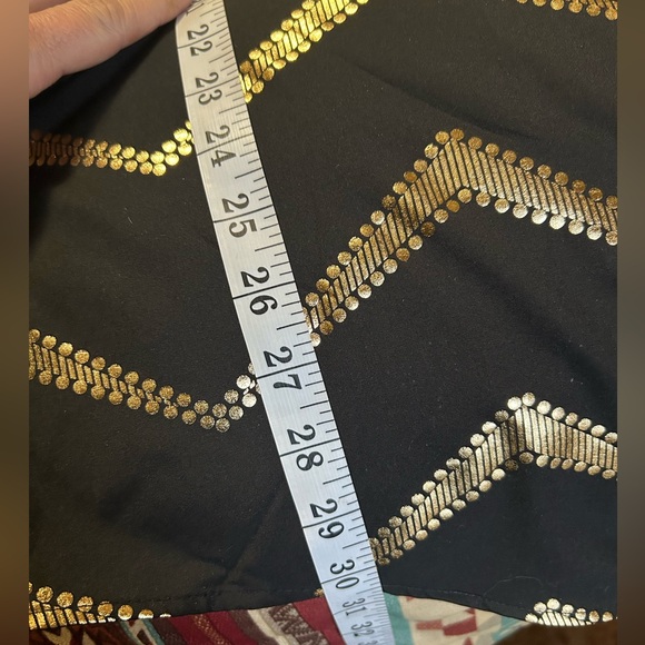 Metallic Gold Chevron Striped Long Sleeve Shirtdress - Picture 6 of 6